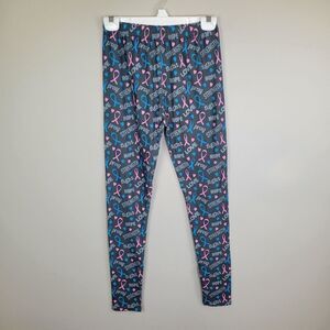 Pink and Blue Awareness Ribbon Polyester Spandex Ankle Leggings One Size Fits...
